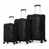 Travel Mate 3 Piece Poly Expandable Spinner Set Travel Safty Approved In Black