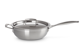 Le Creuset Triply Chefs Pan Non-stick With Lid In Silver