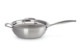 Le Creuset Triply Chefs Pan Non-stick With Lid In Silver