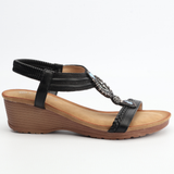 Savoy Womens Wedge Sandals In Black