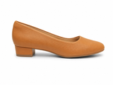 La Her Ladies Comfort Small Heels In Camel