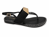 La Her Ladies JY12 Fashion Sandals In Black
