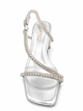 La Her Ladies QXG12 Evening Heels In Silver
