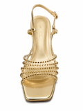 La Her Womens Evening Heels In Gold