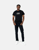 Les Hommes Mens Block Print T-Shirt In Black