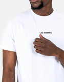 Les Hommes Mens Centre Print T-Shirt In White