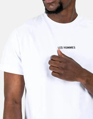 Les Hommes Mens Centre Print T-Shirt In White