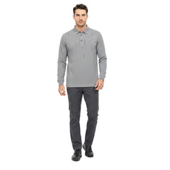 Loreti Mens Lune Long Sleeve Golfer In Grey