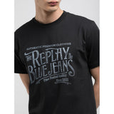 Replay Mens Regular T-shirt With Archival Print In Black