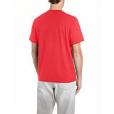 Replay Mens Crew Neck T-Shirt With Lettering Print In Red