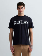 Replay Mens T-shirt With Logo Print In Navy