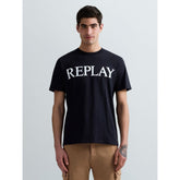 Replay Mens T-shirt With Logo Print In Navy