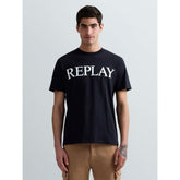 Replay Mens T-shirt With Logo Print In Navy
