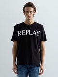 Replay Mens T-shirt With Logo Print In Black