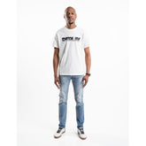 Replay M3134 2660 White Cotton T-Shirt With Faded Black Lettering