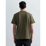 Replay Mens Cotton T-Shirt With R Embroidery In Mud
