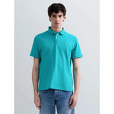 Replay Mens Pique Polo Short Sleeve With R Embroidery In Emerald