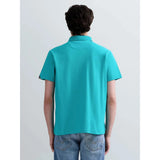 Replay Mens Pique Polo Short Sleeve With R Embroidery In Emerald