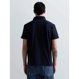 Replay Mens Pique Polo Short Sleeve With R Embroidery In Navy