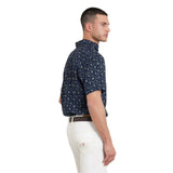 Guess A79501 Mns Ss Collin Aop Shirt Navy