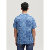 Guess M4Yh40Wd4Z2P7Rl Mns Ss Rayon Tile Shirt Blue