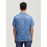 Guess M4Yh40Wd4Z2P7Rl Mns Ss Rayon Tile Shirt Blue