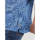 Guess M4Yh40Wd4Z2P7Rl Mns Ss Rayon Tile Shirt Blue