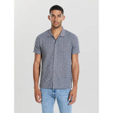 Guess Mens Short Sleeve Knit Tristan Button Down Shirt In Grey