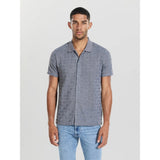 Guess Mens Short Sleeve Knit Tristan Button Down Shirt In Grey
