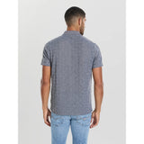 Guess Mens Short Sleeve Knit Tristan Button Down Shirt In Grey