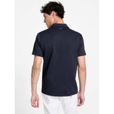 Guess Mens Eco Ss Textured Zip Navy