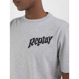 Replay Mens Printed T-Shirt In Grey