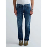 Replay Mens Anbass Slim Fit Jeans In Dark Blue