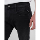 Replay Mens Slim Fit Anbass Jeans In Black