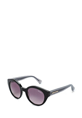 Max & Co Round Catlook Rubber Frame Sunglasses For Women In Black & Grey