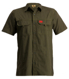 Sniper Mens Millitary Short Sleeve Adventure Shirt In Military Green