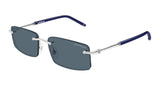 Montblanc Mens Metal Sunglasses In Silver And Blue