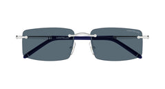Montblanc Mens Metal Sunglasses In Silver And Blue