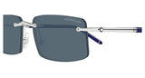 Montblanc Mens Metal Sunglasses In Silver And Blue