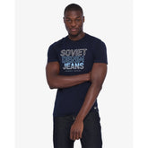 Soviet Mens Beatty Short Sleeves Fashion T-Shirt In Navy/White Blue