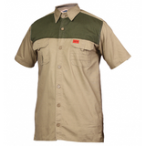 Sniper Mens Millitary Adventure Colour Block Shirt In Khaki
