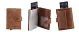 Bossi Mech Cow Leather Card Wallet In Cognac