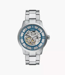 Fossil mens Townsman Automatic Stainless Steel Watch Blue