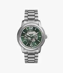 Fossil mens Heritage Automatic Stainless Steel Watch Green