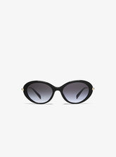 Michael Kors Womens Rockaway Oval Sunglasses In Black/Gold