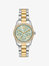 Michael Kors Ladies Lexington Two Tone Watch In Green