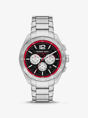Michael Kors Mens Chrono Watch In Black & Red
