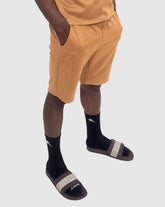 Soviet Mens Medal Track Shorts In Tobacco
