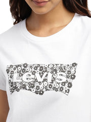 Levis Womens The Perfect T-shirt Mini Flower BW In White