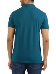 Tommy Hilfiger Mw356191 Msw Cuf Embro And Tipping Slim Polo Turquoise